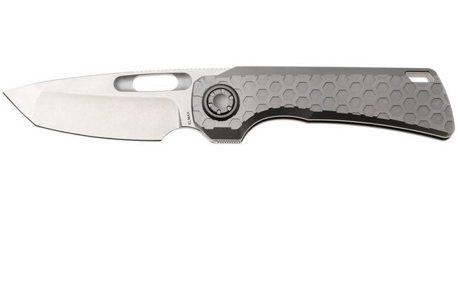 Afbeelding voor Vosteed Nymble A4702 Stonewashed Elmax, Gray Titanium, zakmes, John Rusk design