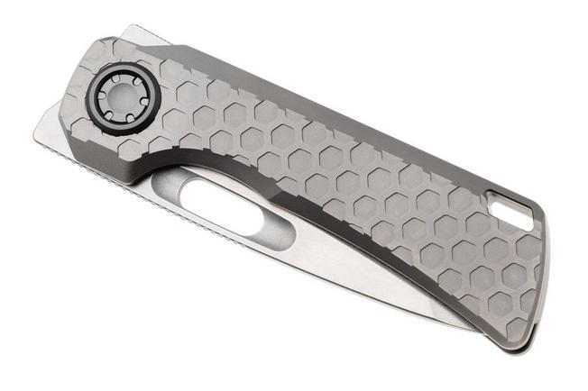 Afbeelding voor Vosteed Nymble A4702 Stonewashed Elmax, Gray Titanium, zakmes, John Rusk design