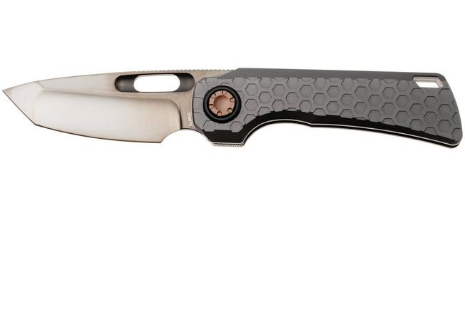 Afbeelding voor Vosteed Nymble A4705 Obsidian DLC Elmax, Dim Gray Titanium, zakmes, John Rusk design