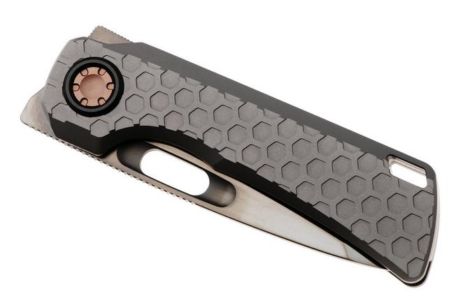 Afbeelding voor Vosteed Nymble A4705 Obsidian DLC Elmax, Dim Gray Titanium, zakmes, John Rusk design