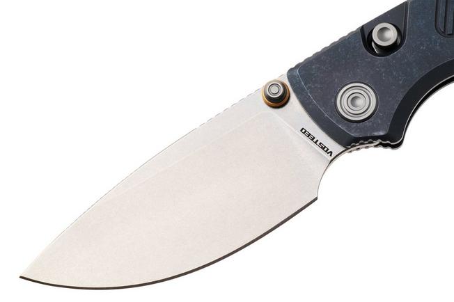 Bild für Vosteed Porcupine TiSlim A4803 Stonewashed 154CM, Blue Titanium, Taschenmesser, Yue Dong Design