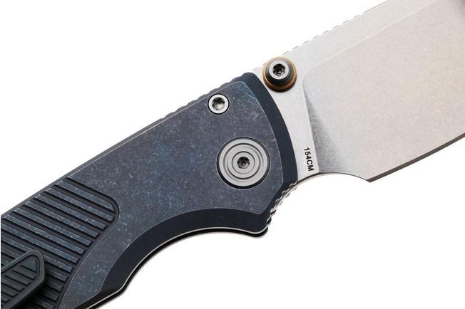 Bild für Vosteed Porcupine TiSlim A4803 Stonewashed 154CM, Blue Titanium, Taschenmesser, Yue Dong Design