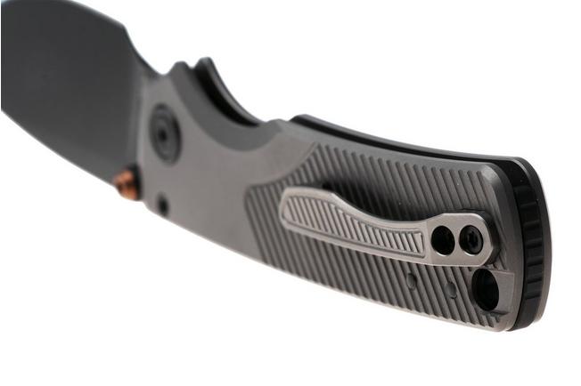Bild für Vosteed Porcupine TiSlim A4804 Blackwashed 154CM, Dim Gray Titanium, Taschenmesser, Yue Dong Design