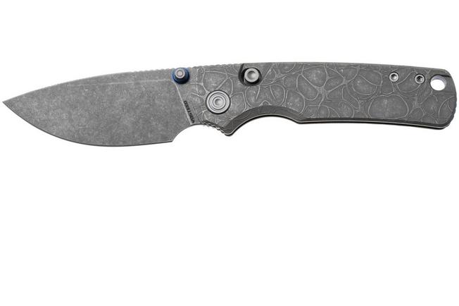 Afbeelding voor Vosteed Porcupine TiSlim A4805 Stonewashed S90V, Acid Wash Gray Titanium, zakmes, Yue Dong design