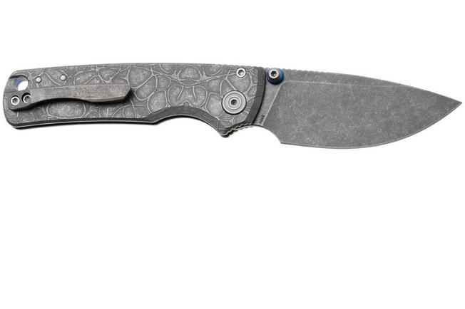 Afbeelding voor Vosteed Porcupine TiSlim A4805 Stonewashed S90V, Acid Wash Gray Titanium, zakmes, Yue Dong design