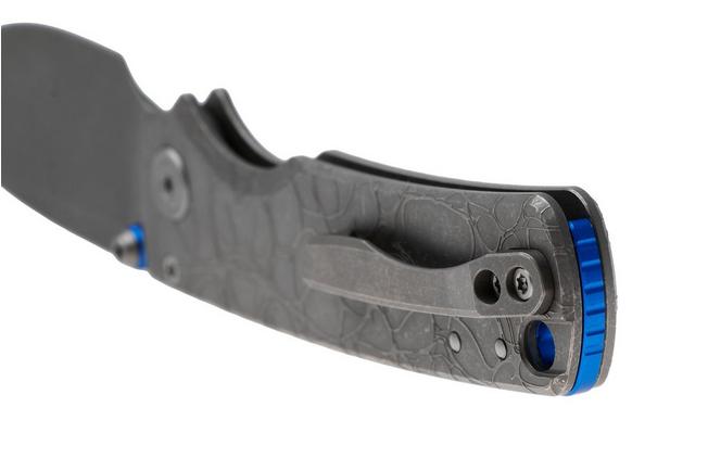 Afbeelding voor Vosteed Porcupine TiSlim A4805 Stonewashed S90V, Acid Wash Gray Titanium, zakmes, Yue Dong design