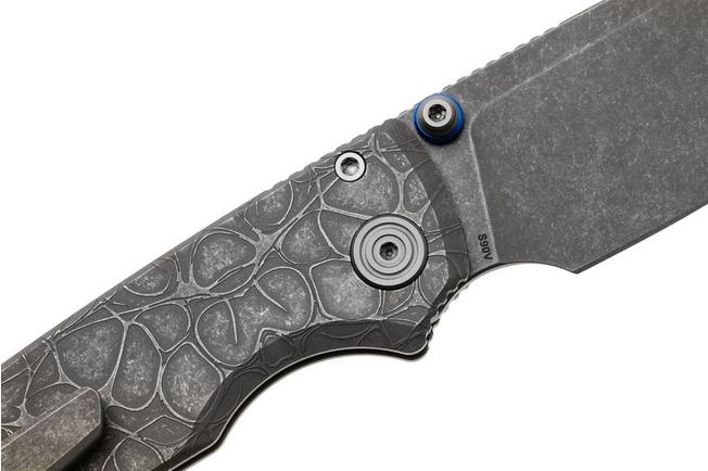 Afbeelding voor Vosteed Porcupine TiSlim A4805 Stonewashed S90V, Acid Wash Gray Titanium, zakmes, Yue Dong design