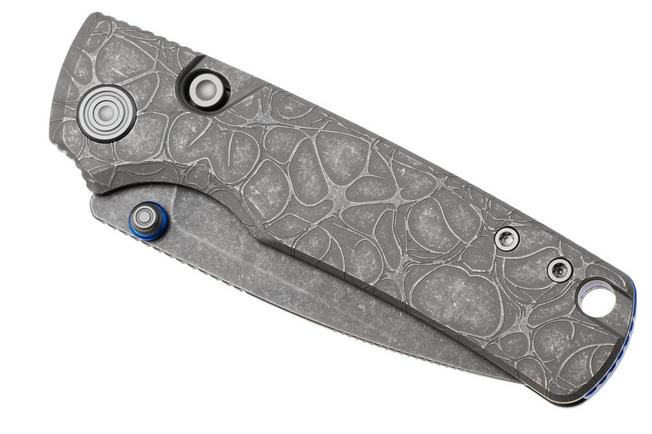 Afbeelding voor Vosteed Porcupine TiSlim A4805 Stonewashed S90V, Acid Wash Gray Titanium, zakmes, Yue Dong design