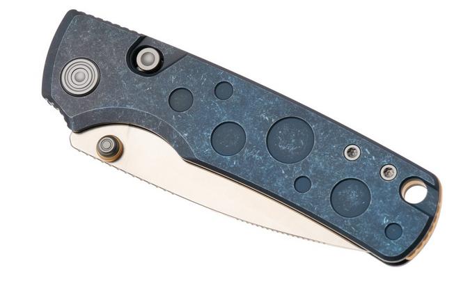 Afbeelding voor Vosteed Porcupine TiSlim A4806 Satin S90V, Blue Titanium, zakmes, Yue Dong design