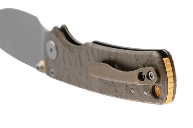 Afbeelding voor Vosteed Porcupine TiSlim A4811 Acid Wash Stonewash S90V, Acid Wash Copper Titanium, zakmes, Yue Dong design