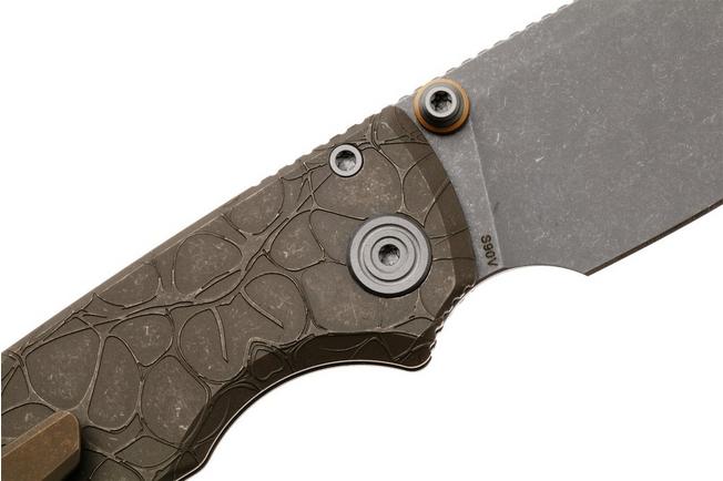 Afbeelding voor Vosteed Porcupine TiSlim A4811 Acid Wash Stonewash S90V, Acid Wash Copper Titanium, zakmes, Yue Dong design