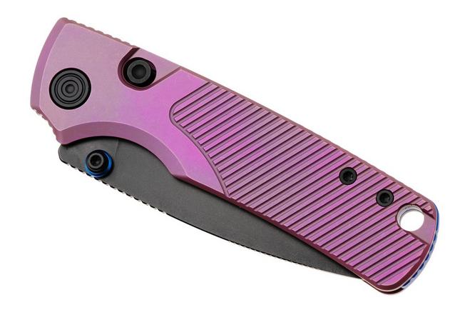 Afbeelding voor Vosteed Porcupine TiSlim A4812 Blackwashed 154CM, Rebecca Purple Titanium, zakmes, Yue Dong design