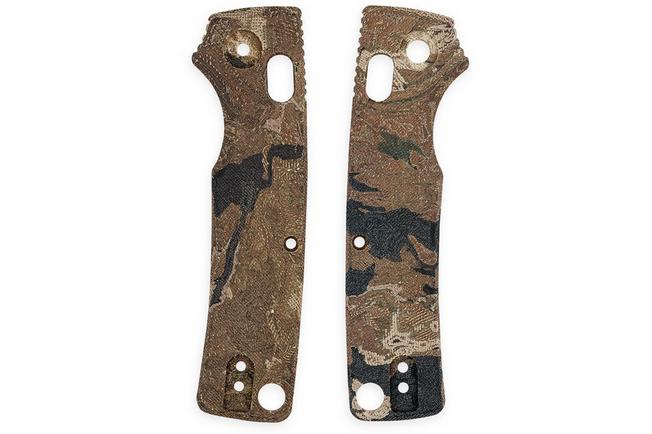 Afbeelding voor Vosteed Porcupine ModSwap W0303 Canvas Rag Burl Yellow Current Micarta, handgreepschalen