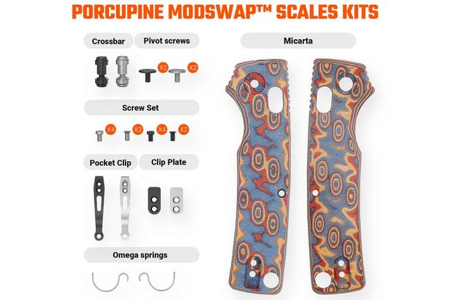 Afbeelding voor Vosteed Porcupine ModSwap W0305 Copper Raindrop Micarta, handgreepschalen