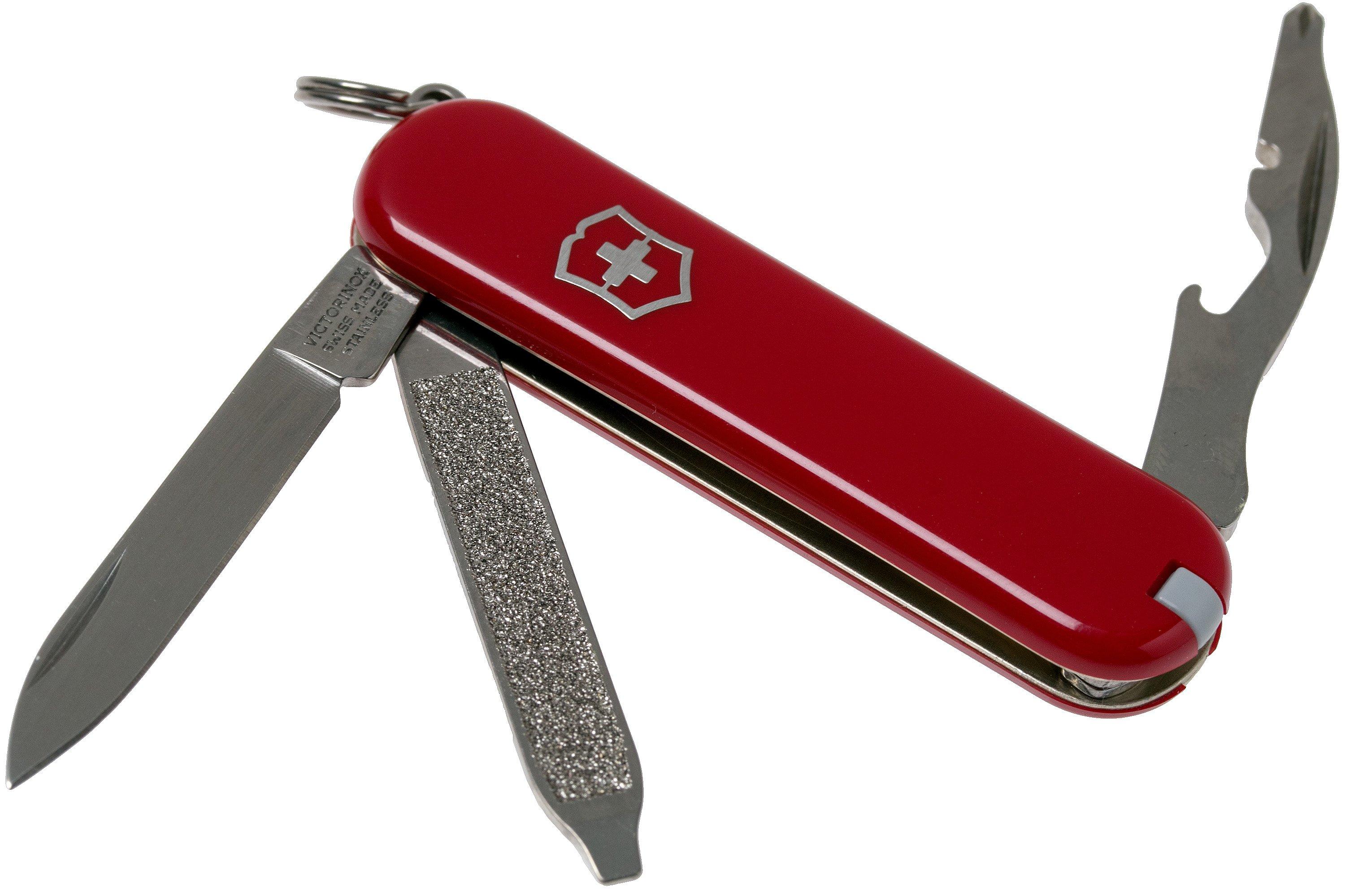  Victorinox Rally Swiss Army Knife, Compact 9 Function Swiss  Made Pocket Knife with Magnetic Phillips Screwdriver, Bottle Opener and Key  Ring – Red : Tools & Home Improvement