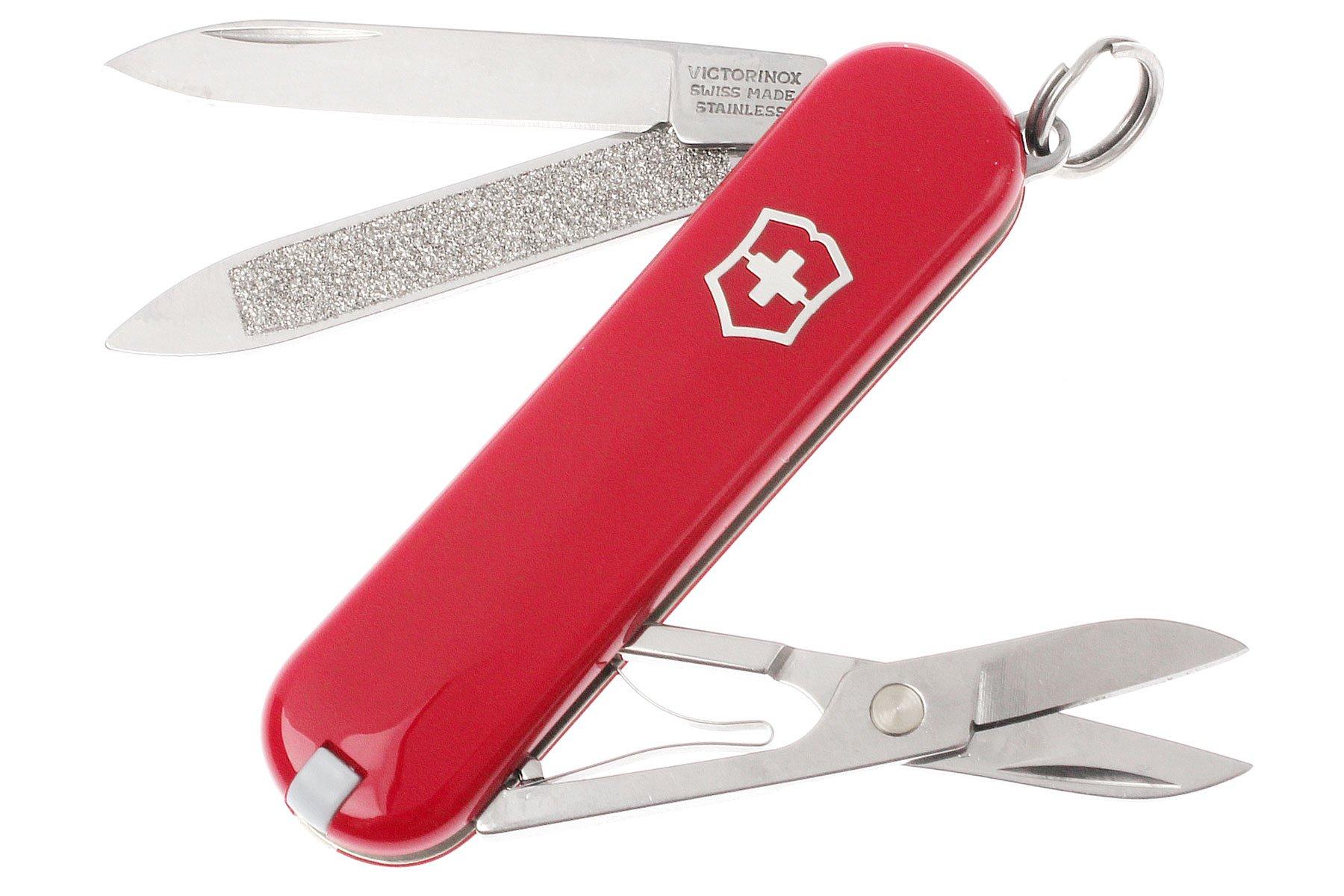 Couteau suisse classique Victorinox en acier avec porte-clés, rouge