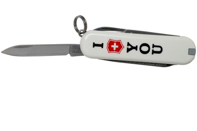 Afbeelding voor Victorinox Classic ‘The Gift’, I Love You, white 0.6233.857 Zwitsers zakmes