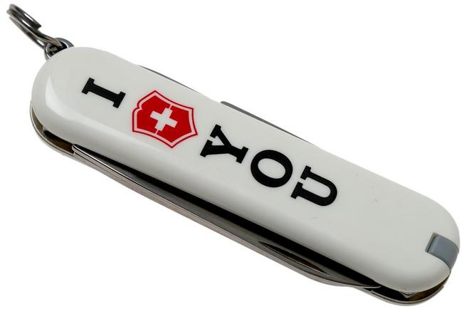 Afbeelding voor Victorinox Classic ‘The Gift’, I Love You, white 0.6233.857 Zwitsers zakmes