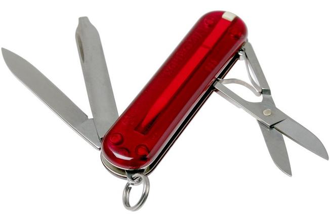  Victorinox Classic SD 7 Function Pocket Knife, Translucent Ruby  : Tools & Home Improvement