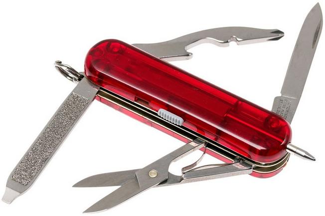 Victorinox Midnite Manager Swiss pocket knife transparant red