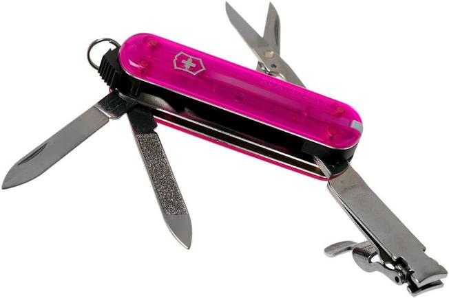 Victorinox Nail Clip 580 translucent pink 0.6463.T5 Swiss pocket knife Advantageously shopping at Knivesandtools