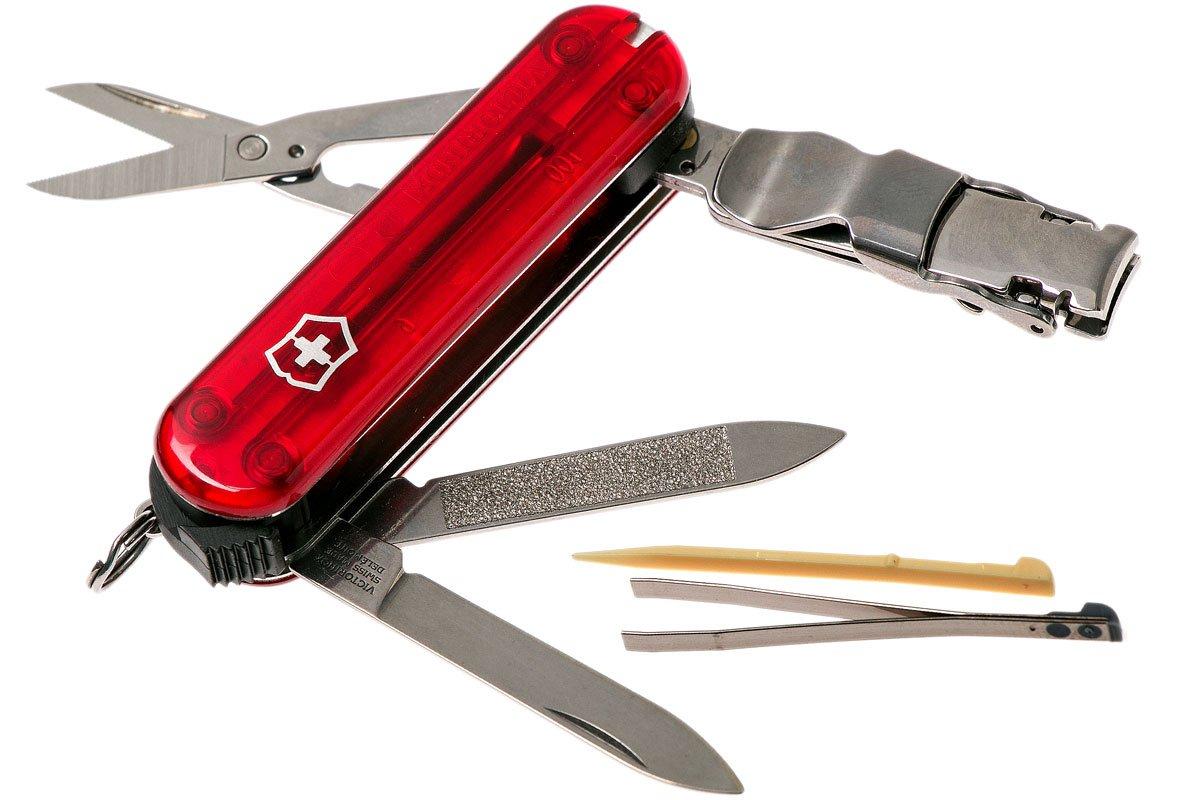 Victorinox Nail Clip 580 Swiss pocket knife transparant red