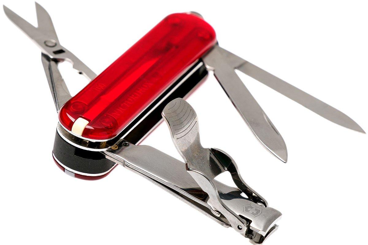 Victorinox Nail Clip 580, Swiss pocket knife, transparant red