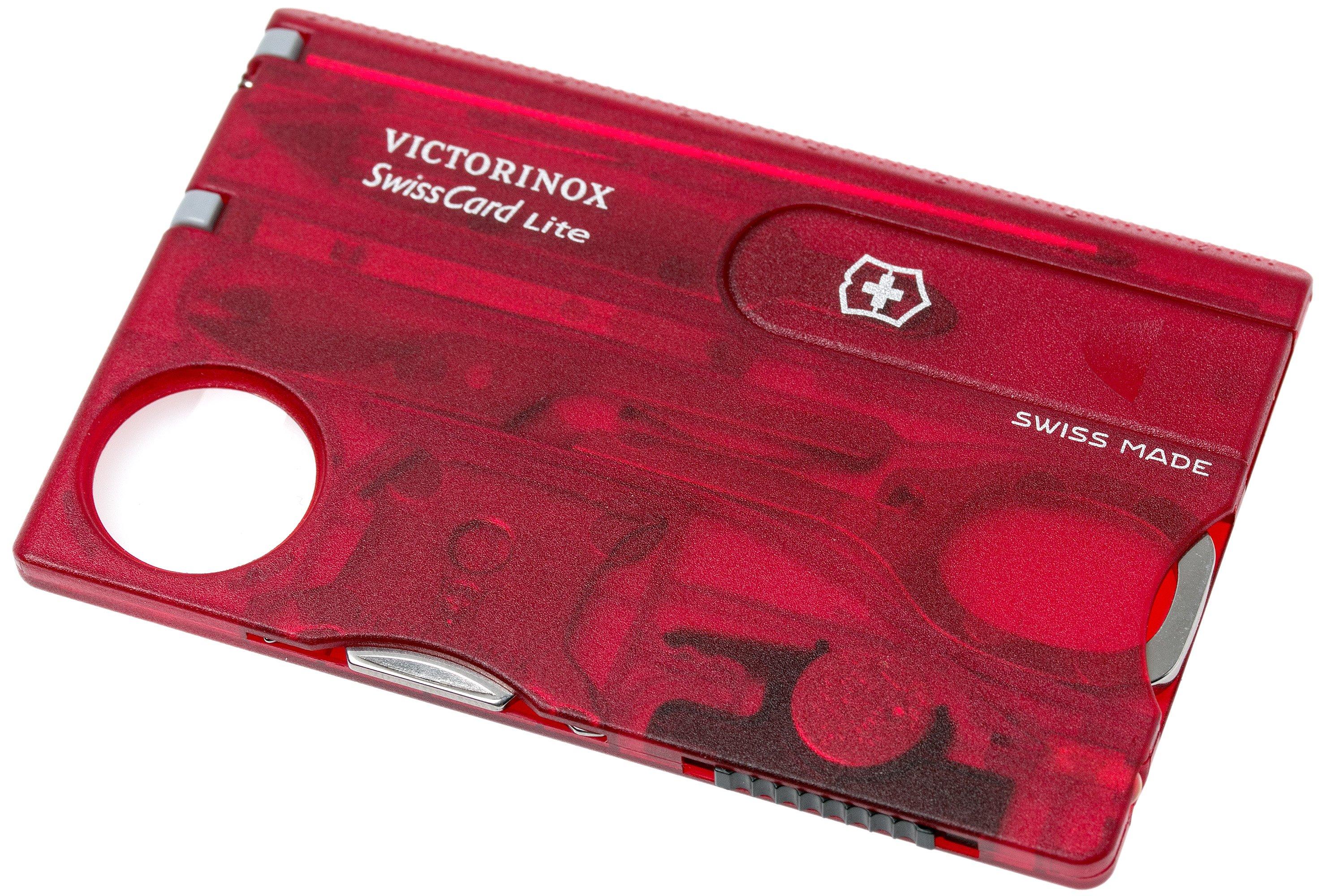 alarma Desviar Árbol de tochi Victorinox SwissCard Lite rojo transparente 0.7300.T | Compras con ventajas  en Knivesandtools.es