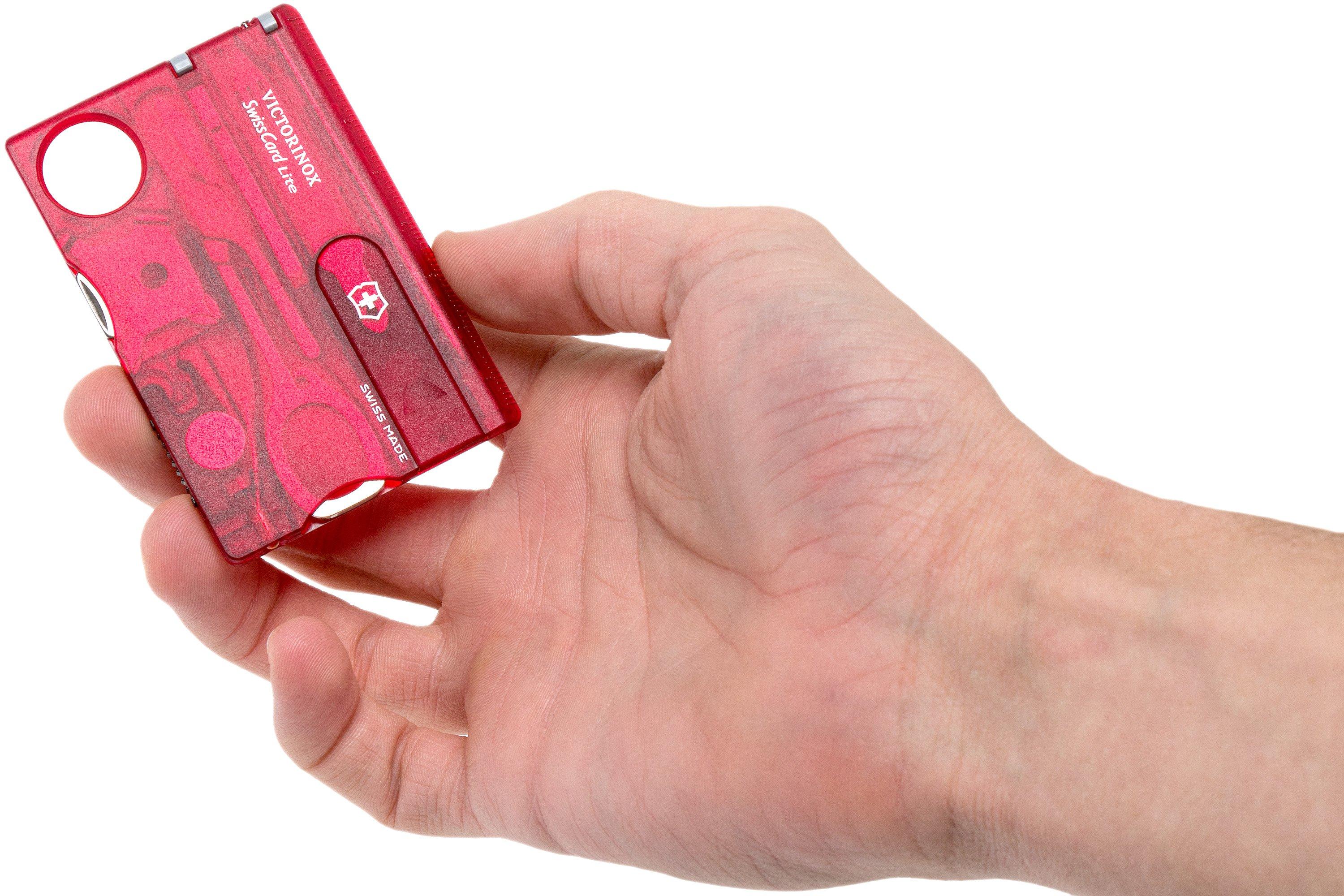 alarma Desviar Árbol de tochi Victorinox SwissCard Lite rojo transparente 0.7300.T | Compras con ventajas  en Knivesandtools.es