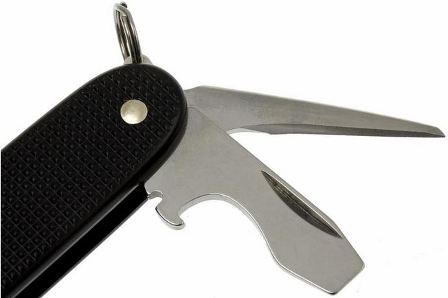Victorinox Pioneer BLACK Alox Swiss Army Knife W/ Black Leather clip Pouch  NEW