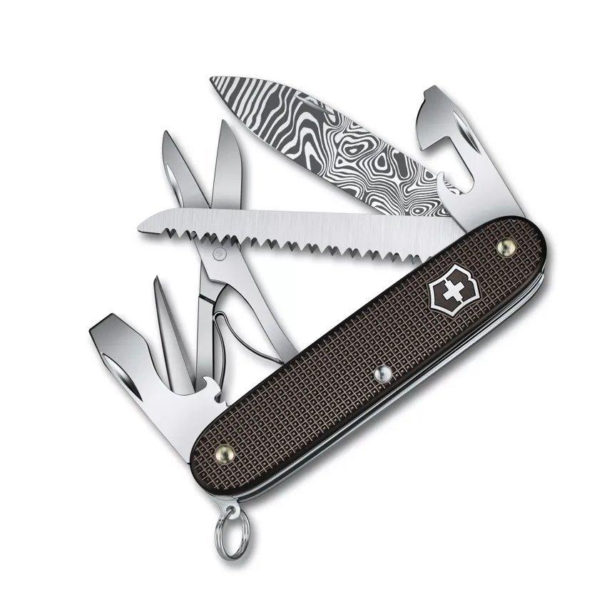 Victorinox Farmer X 0.8271.J24 Dark Brown Alox, Hakkapella Damasteel ...