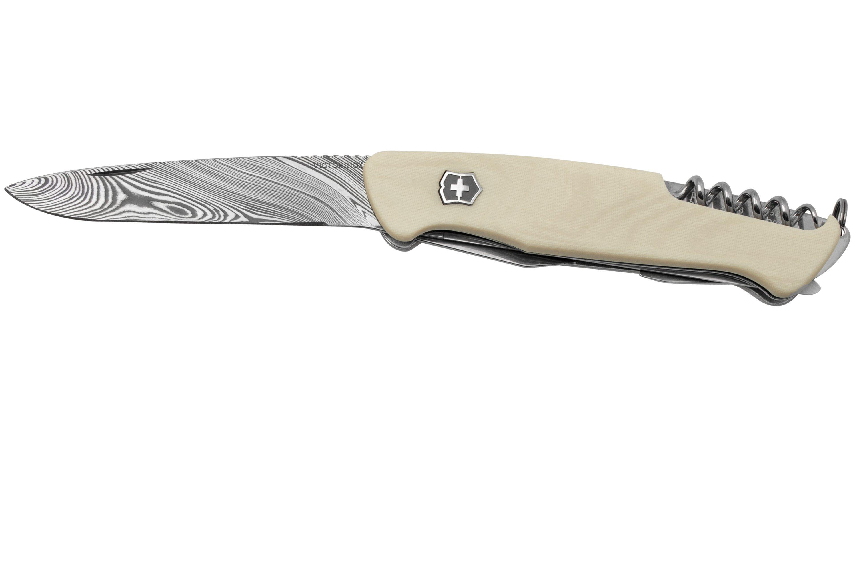 Victorinox Swiss Army 2023 Limited Edition Ranger Grip 55 Damasteel  Multi-Tool, 5.1 Closed, Beige Linen Micarta Handles - KnifeCenter -  0.9561.J23