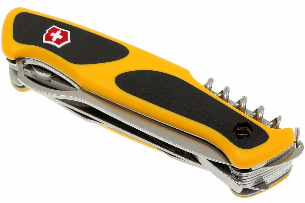  Victorinox Ranger Boatsman MW Grip Swiss Army Knife, 22  Function Swiss Made Pocket Knife with Shackle Opener and Nylon Pouch –  Yellow/Black : Sports & Outdoors
