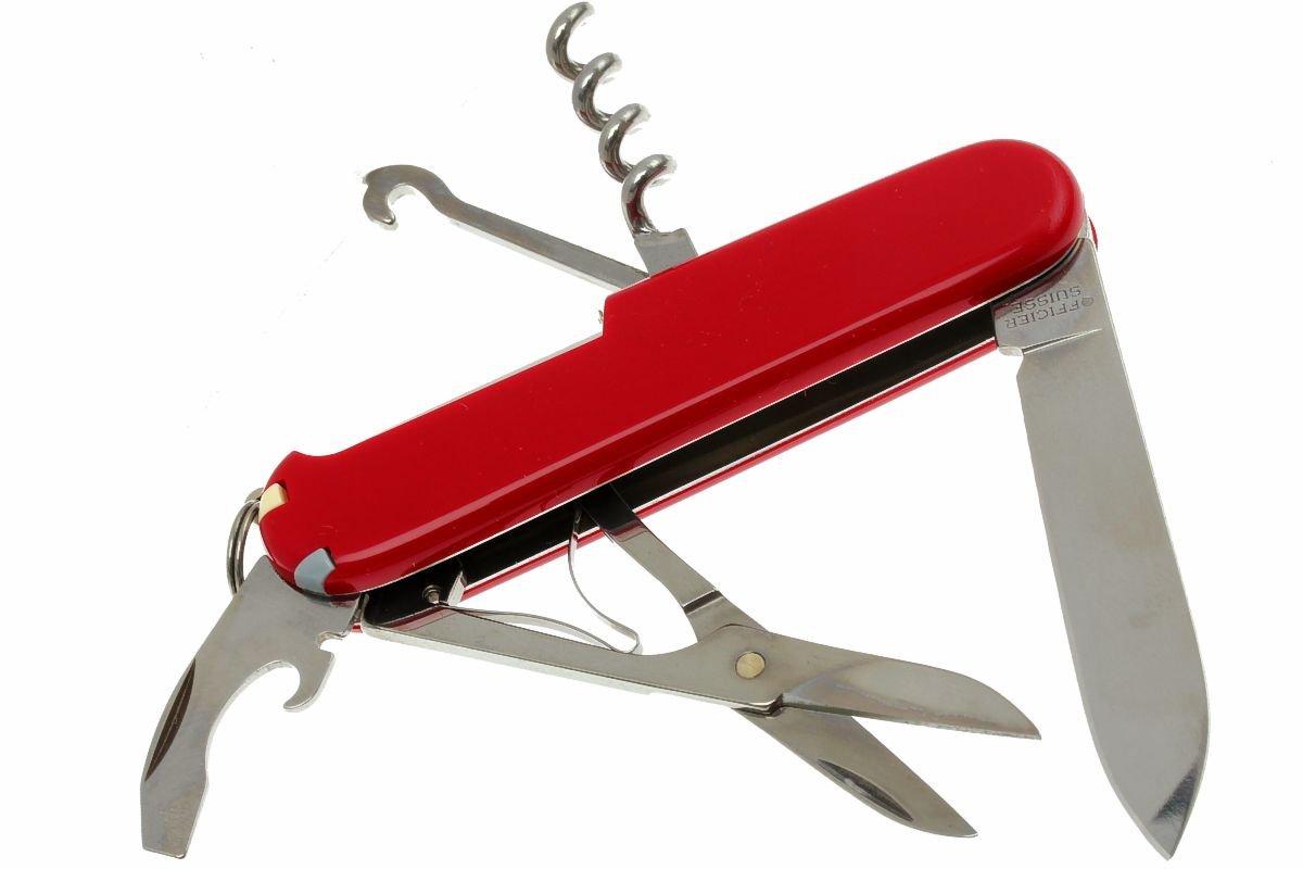 Victorinox, coltellino svizzero Compact (15 funzioni, forbici, gancio  multiuso), rosso : : Sport e tempo libero