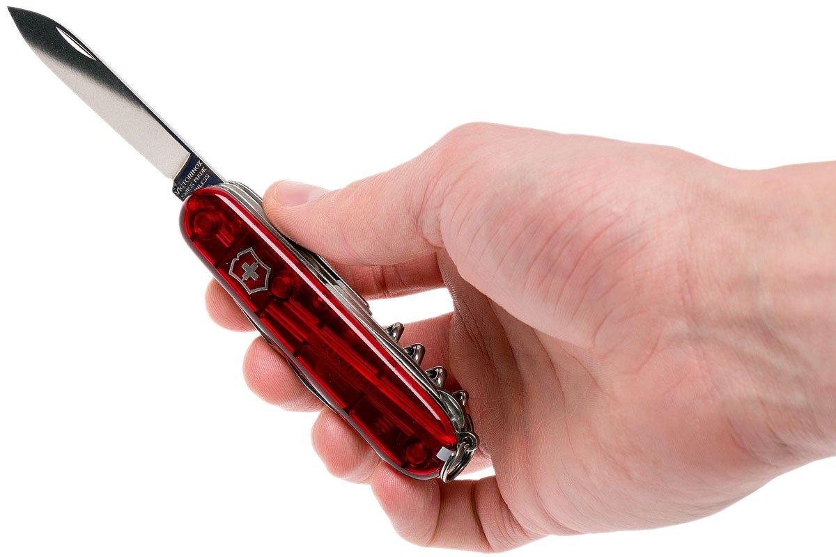 Victorinox Huntsman Lite, Swiss pocket knife, transparant red