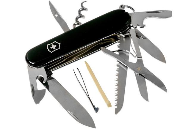 Het kantoor Dekbed hoek Victorinox Huntsman zwart 1.3713.3 Zwitsers zakmes | Voordelig kopen bij  knivesandtools.nl