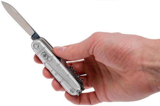 Victorinox Huntsman Swiss pocket knife transparant silver Advantageously shopping at Knivesandtools