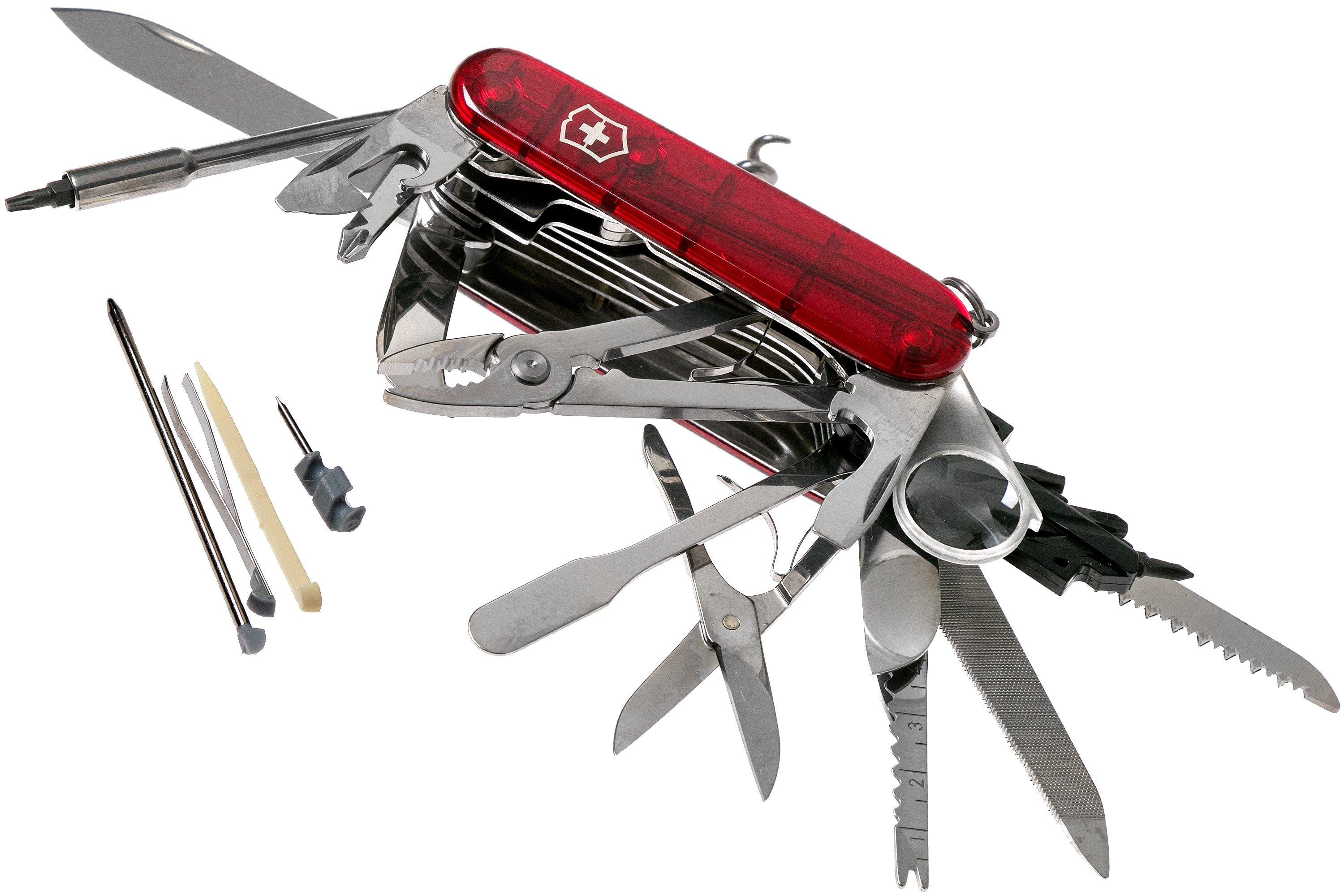 VICTORINOX Couteau Suisse fermant de poche multifonctions Swiss Champ Rouge