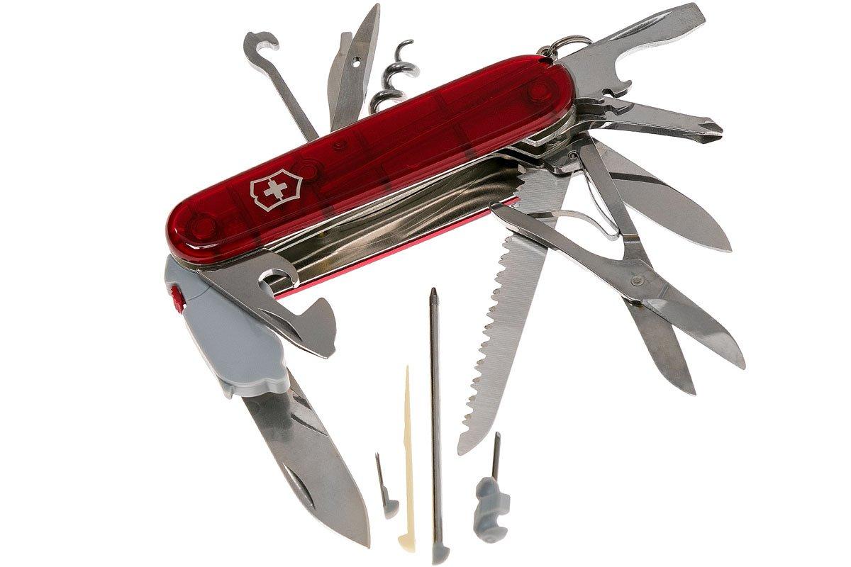 Victorinox Huntsman, coltellino svizzero, rosso trasparente