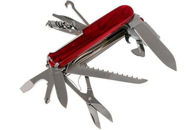 Victorinox Huntsman Lite, coltellino svizzero, rosso trasparente