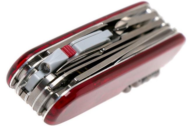 Victorinox, coltellino svizzero Huntsman Lite (21 funzioni, lama, gancio  multifunzione, luce LED), rosso trasparente : : Sport e tempo  libero