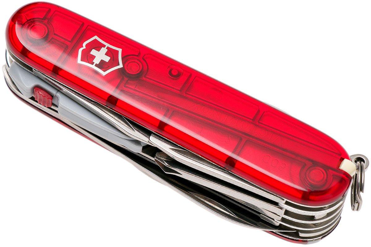 Victorinox Huntsman Lite, Swiss pocket knife, transparant red