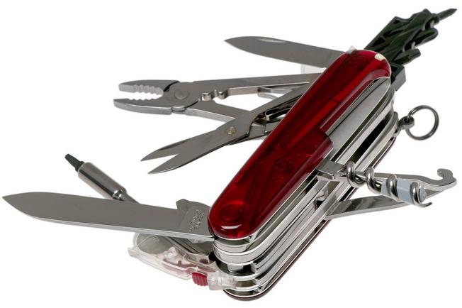 Victorinox CyberTool Lite Swiss pocket knife transparant red Advantageously shopping at Knivesandtools.ie