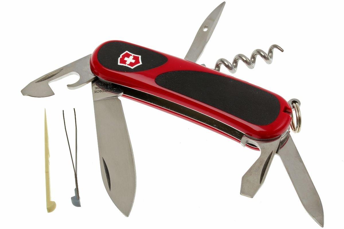 Navaja suiza Victorinox grabada, EvoGrip 10 multiherramienta 3-3/8 cuchillo  rojo, cuchillo de padrino, regalo del día del padre, hecho en Suiza genuino  -  España