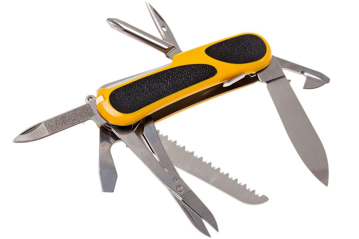 Victorinox EvoGrip S18 Yellow Swiss Army Knife, 15 Functions, Yellow & Black