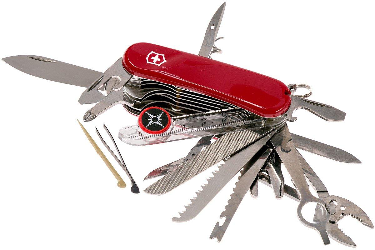  Victorinox Evolution S54 Tool Chest Plus Swiss Army Knife, 32  Function Swiss Made Pocket Knife with Large Blade, Screwdriver and Reamer –  Red : Tools & Home Improvement