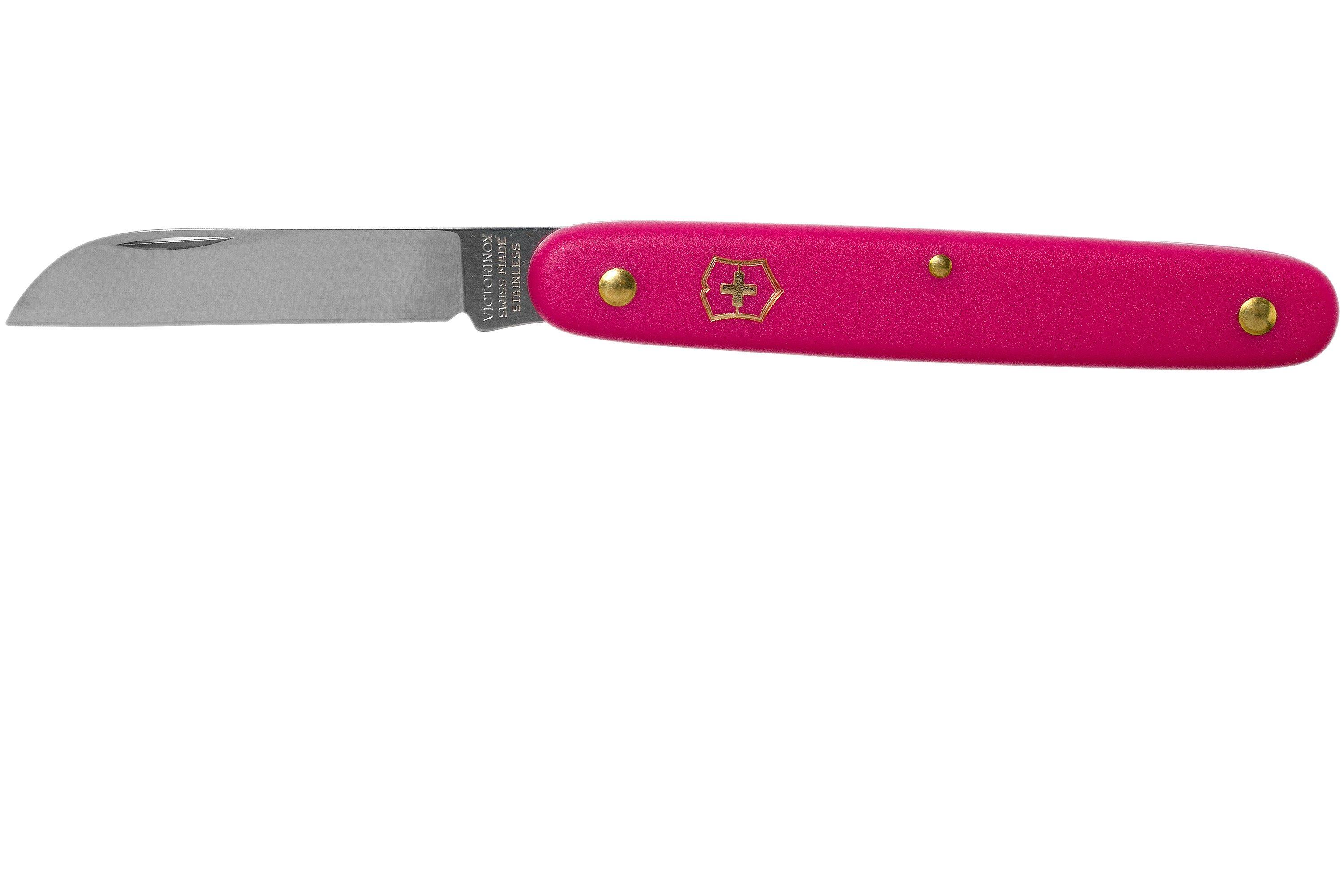 4 Swiss Floral Straight Knife Pink Handle 