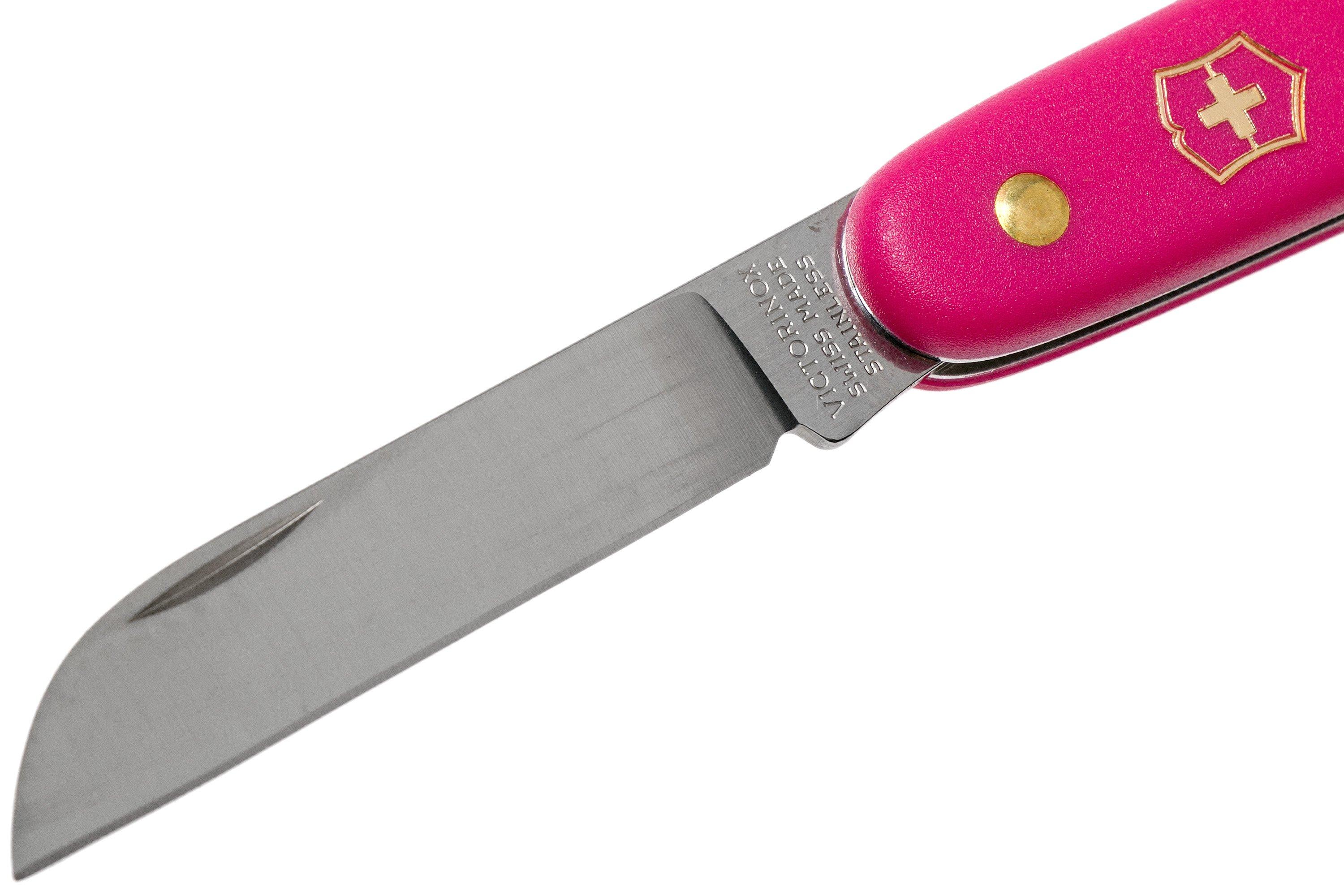 VICTORINOX SWISS MADE STAINLESS FLORAL KNIFE SINGLE BLADE HOT PINK