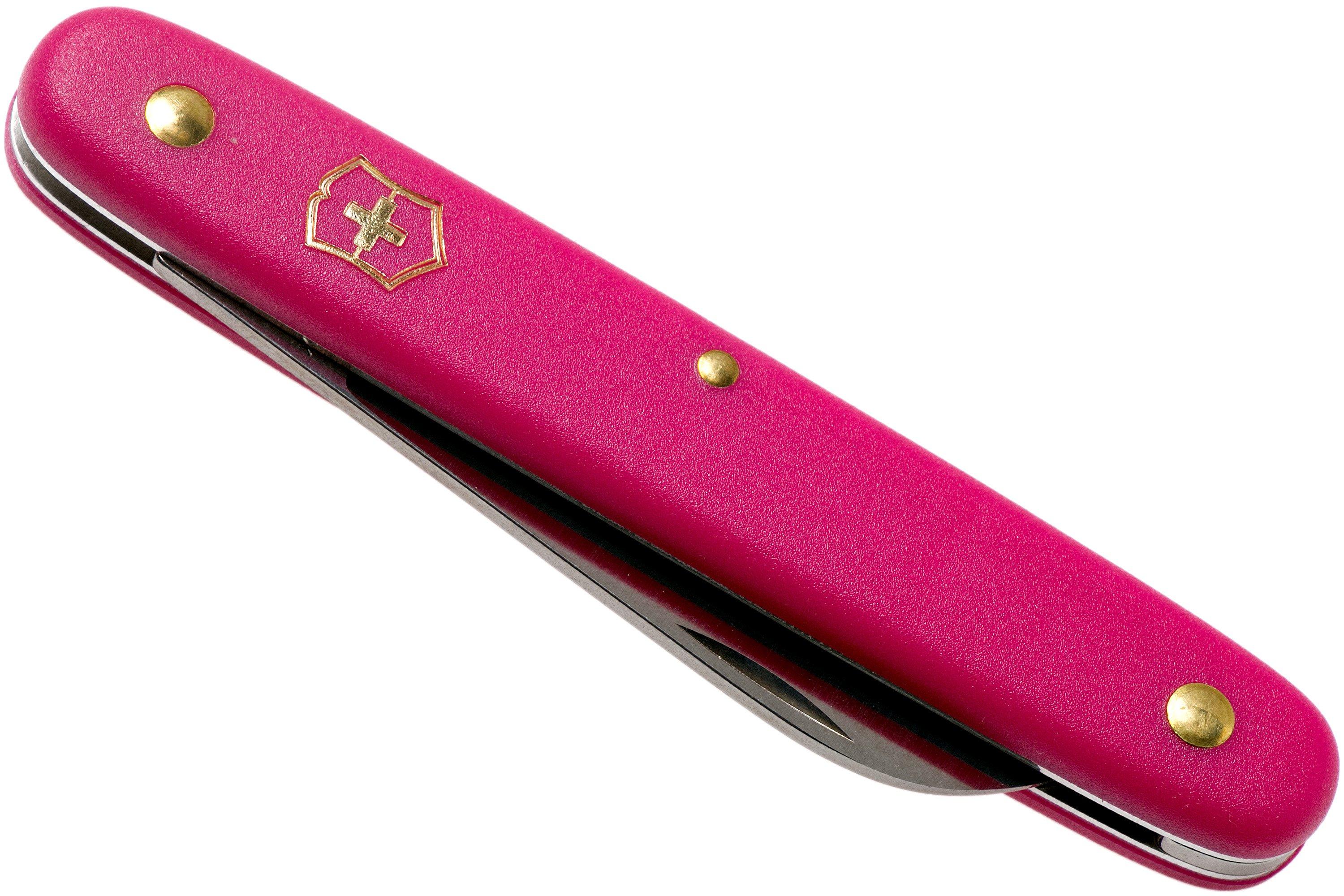 VICTORINOX SWISS MADE STAINLESS FLORAL KNIFE SINGLE BLADE HOT PINK