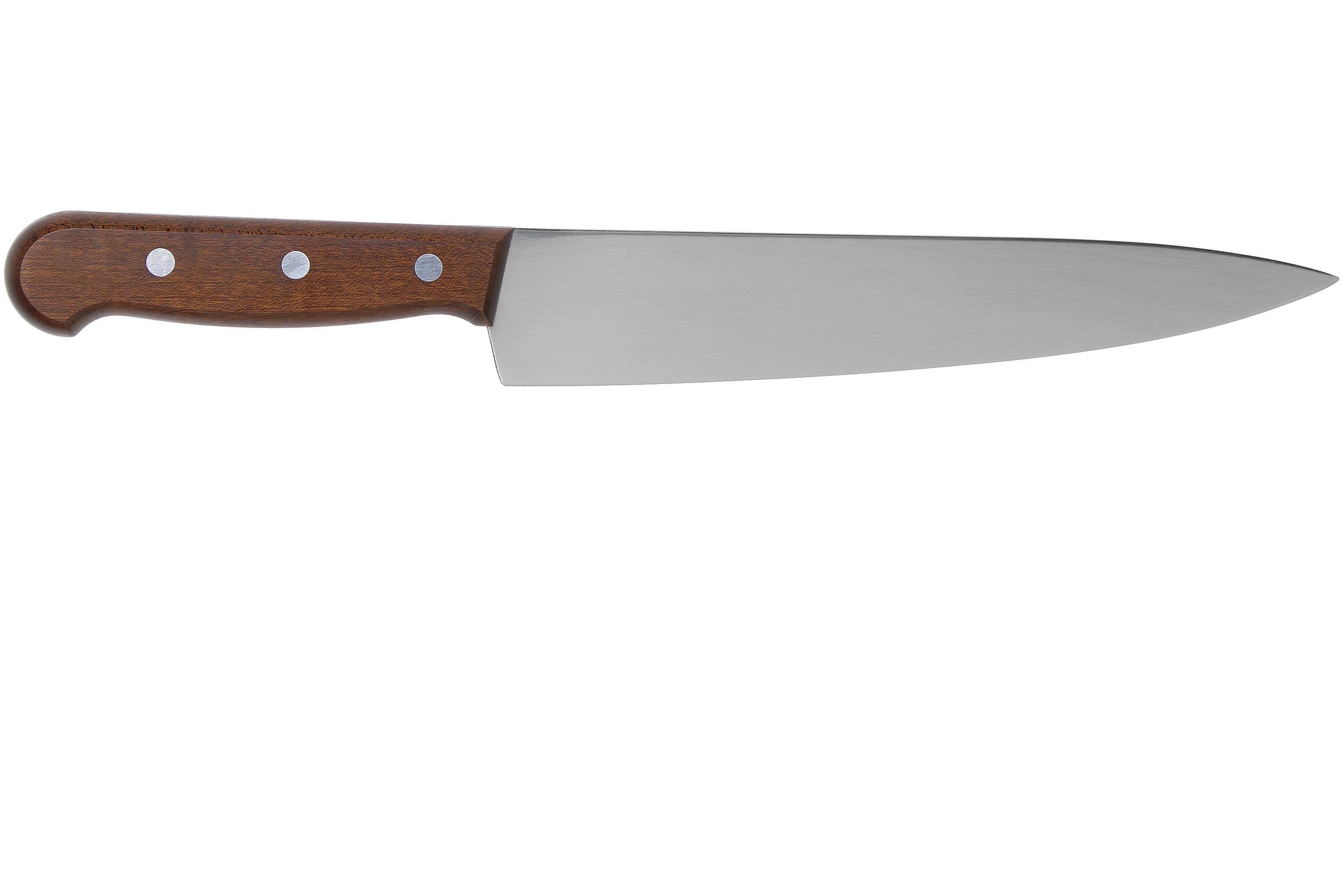 Victorinox 5.2000.22g Couteau éminceur/cuisine, lame 22 cm inox, manche  palissandre, en boîte cadeau.